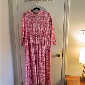 Pink Floral Long Dress